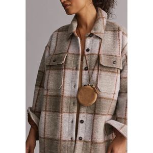 Closed Titania wool blend Plaid Shirt Jacket Muddy Beige size XS.